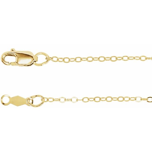 14K Yellow 1.3 mm Flat Cable 24' Chain
