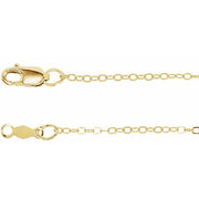 14K Yellow 1.3 mm Flat Cable 20' Chain