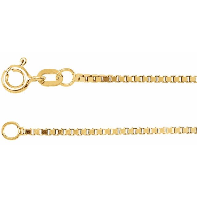 14K Yellow 1.3 mm Diamond-Cut Box 24' Chain