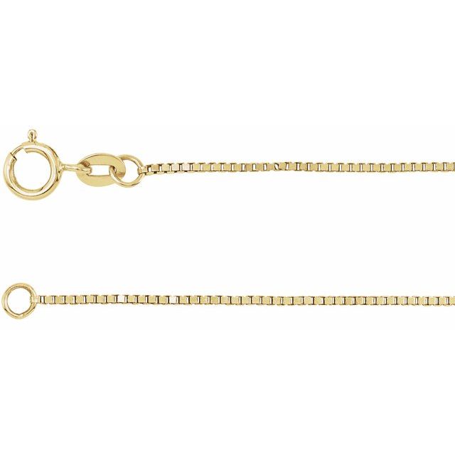 14K Yellow .75 mm Box 24' Chain
