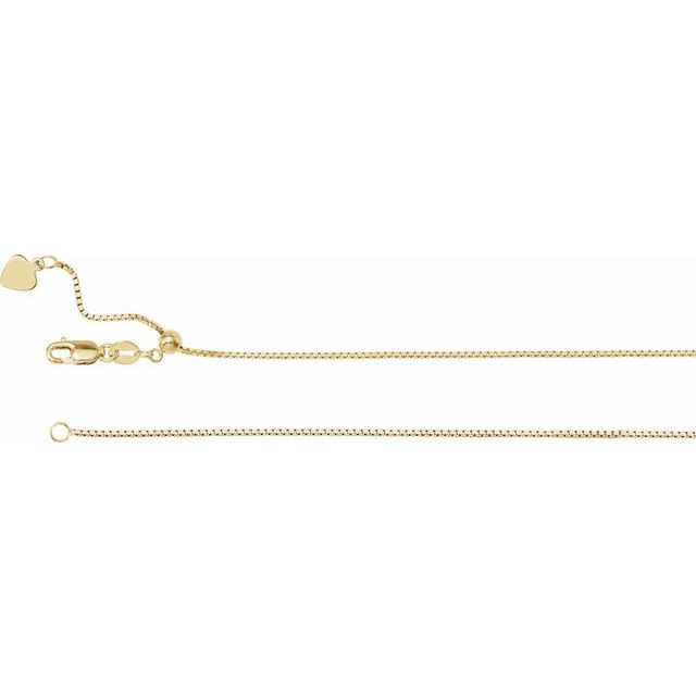 14K Yellow .85 mm Adjustable Box 16-22' Chain