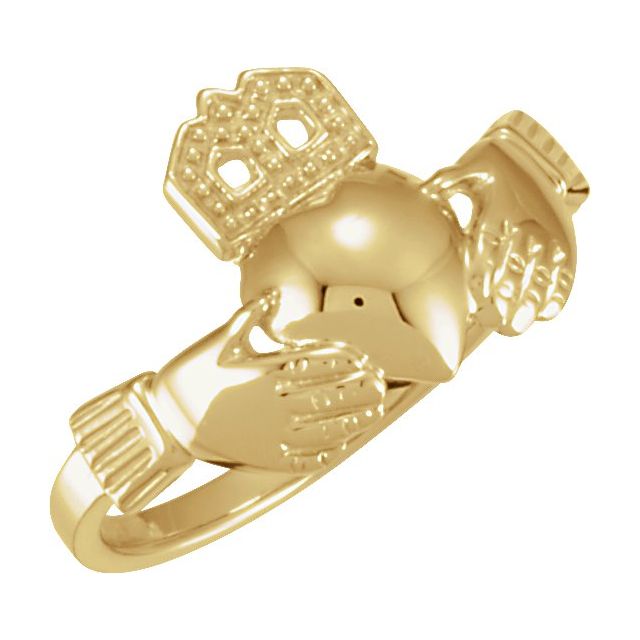 14K Yellow 14x12 mm Claddagh Band