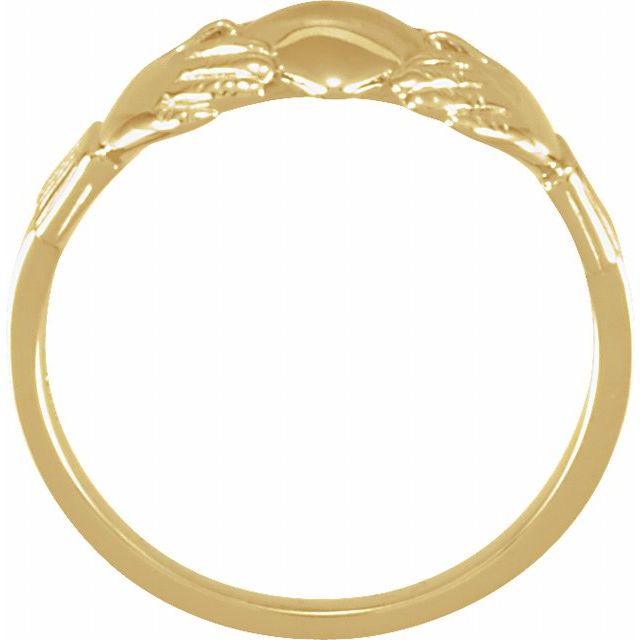 14K Yellow 14x12 mm Claddagh Band