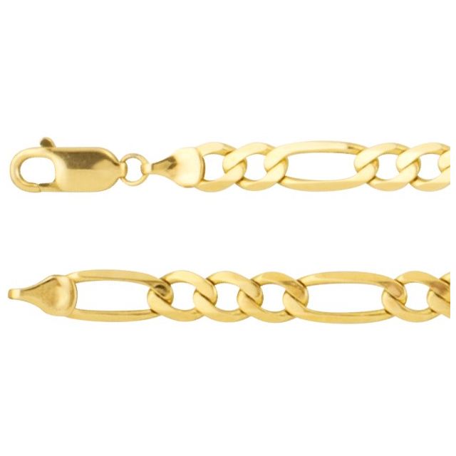 14K Yellow 5.5 mm Figaro 20' Chain