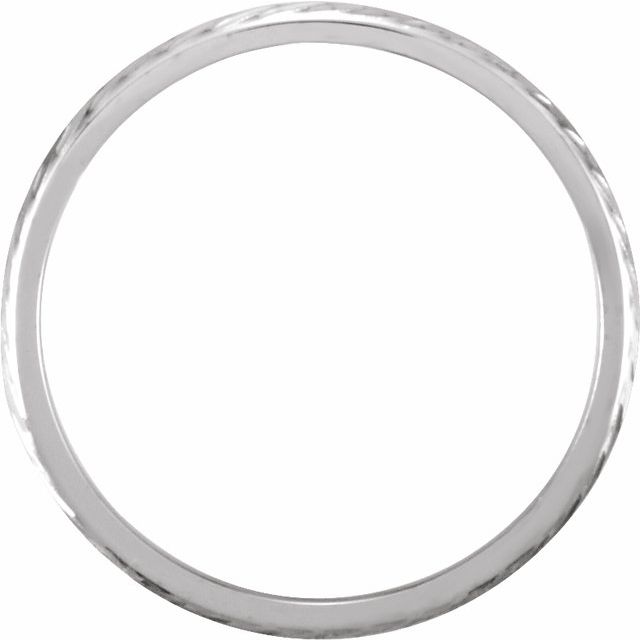 14K White 2 mm Hand Engraved Band Size 7