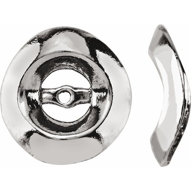 14k White 3.7mm Id Earring Jackets