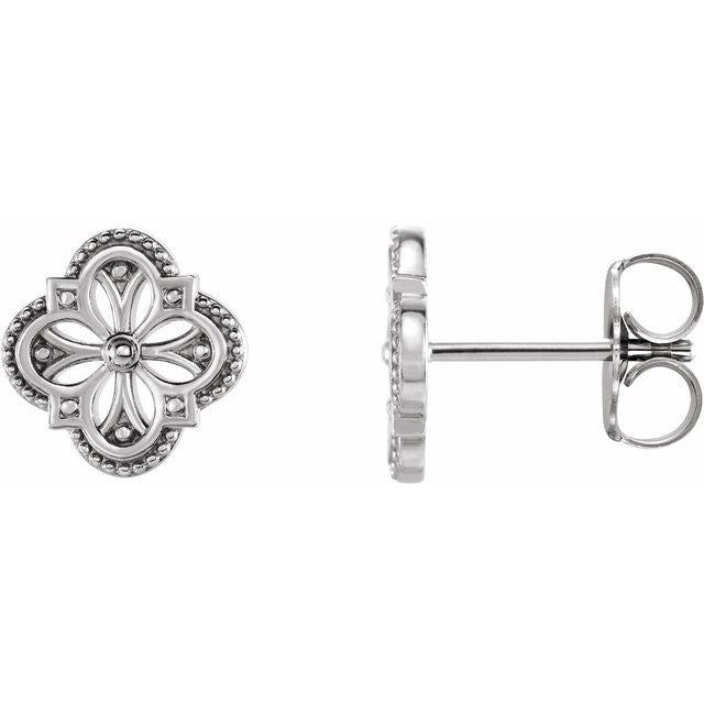 Sterling Silver Vintage-Inspired Clover Earrings