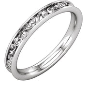 14K White Sculptural Band