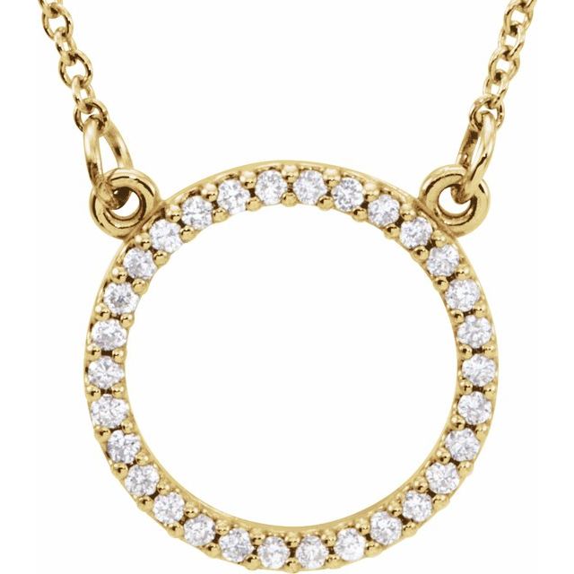 14K Yellow 1/8 CTW Lab-Grown Diamond Circle 16' Necklace