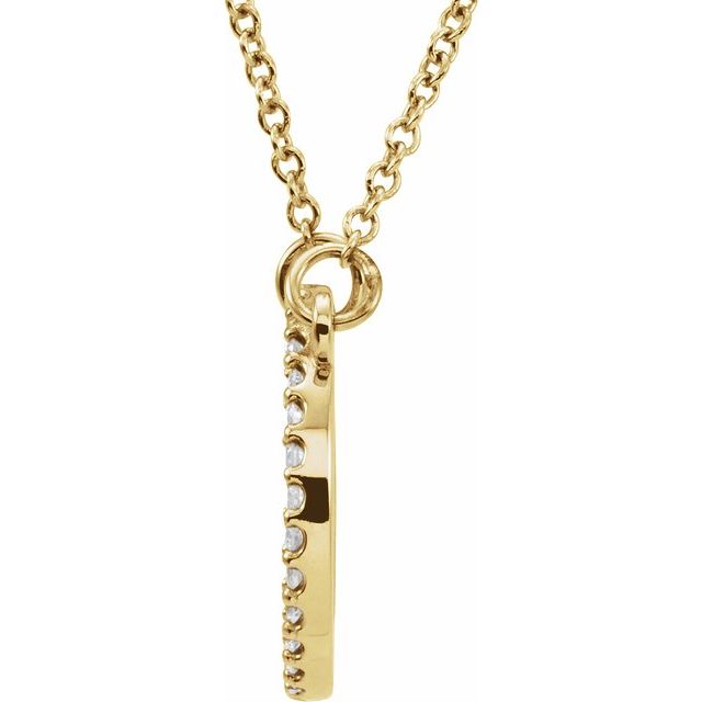 14K Yellow 1/8 CTW Lab-Grown Diamond Circle 16' Necklace