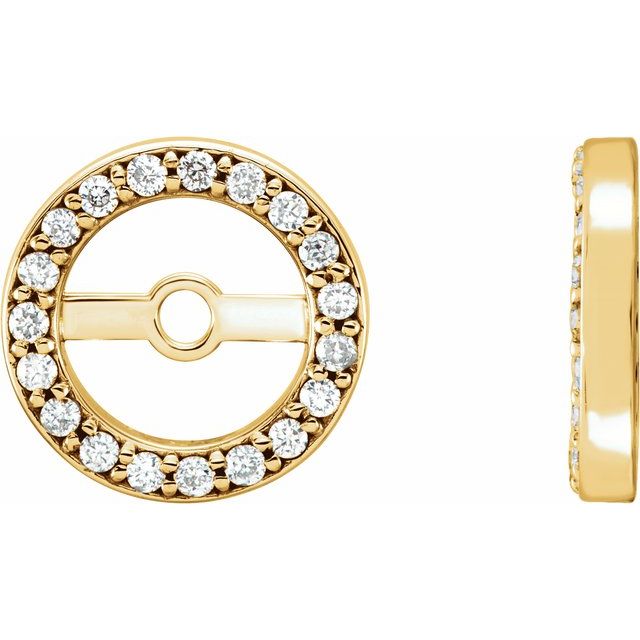 14k Yellow .08 Ctw Natural Diamond Earring Jackets With 4.6 Mm Id