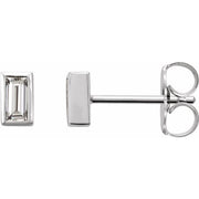 14K White .08 CTW Natural Diamond Bezel-Set Earrings