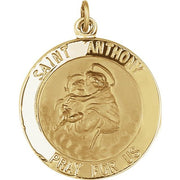 14K Yellow 22 mm St. Anthony Medal