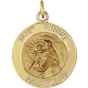 14K Yellow 15 mm St. Anthony Medal