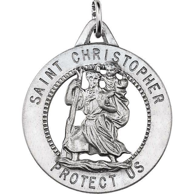 Sterling Silver 33 mm St. Christopher Medal
