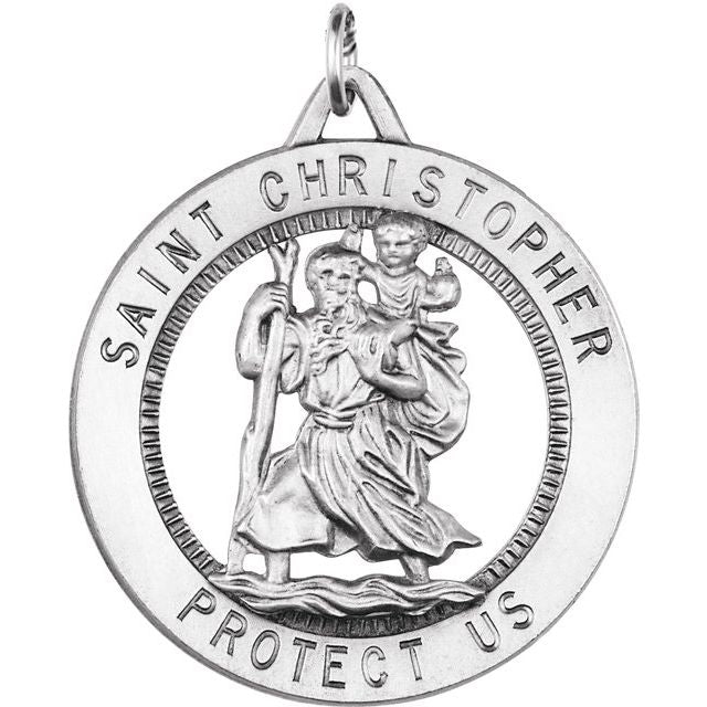 Sterling Silver 25 mm St. Christopher Medal