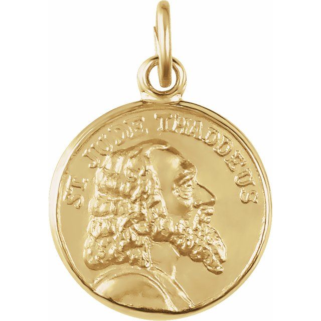 14K Yellow 12 mm St. Jude Thaddeus Medal