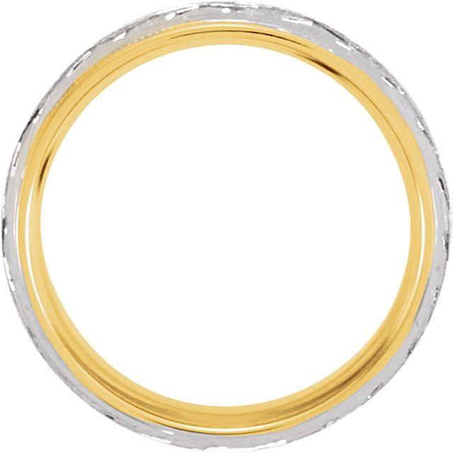 18K Yellow & Platinum 7 mm Woven-Design Band Size 8.5