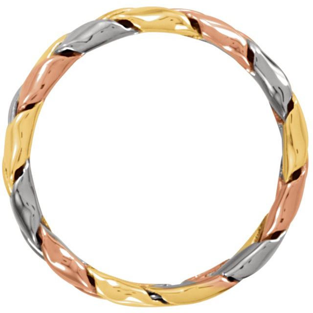 14K Yellow/White/Rose 5.5 mm Woven Band Size 5