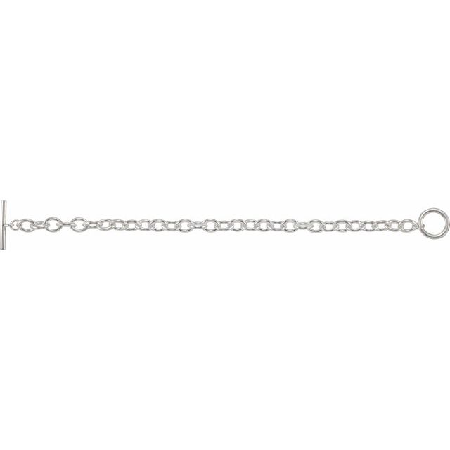 Sterling Silver 7 mm Charm Cable 8' Bracelet