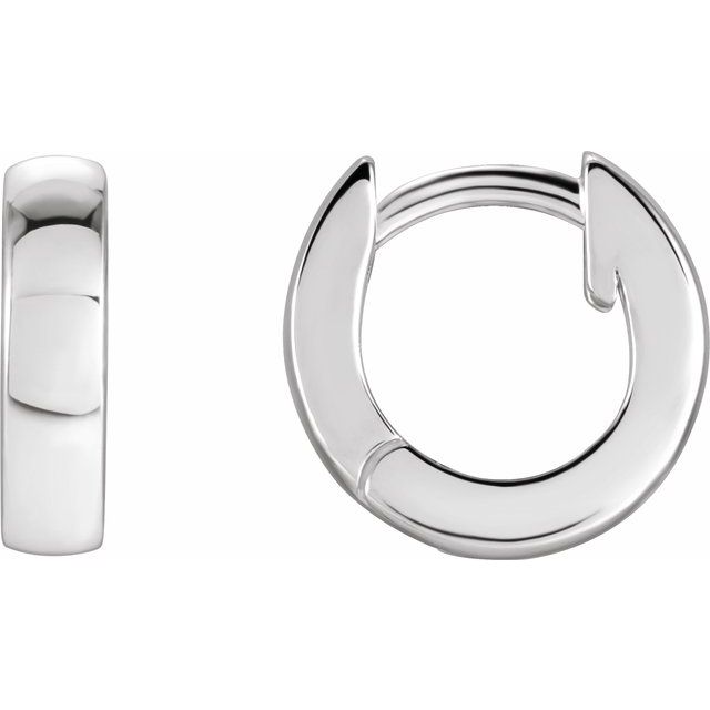 Sterling Silver Hinged 9.5 mm Hoop Earrings