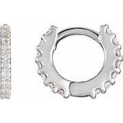 14K White 1/4 CTW Natural Diamond 10.32 mm Hoop Earrings