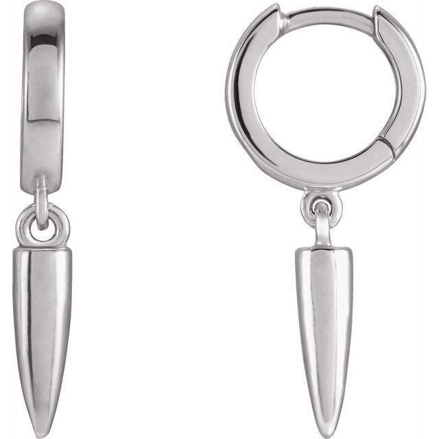 Sterling Silver Spike Hinged Hoop Earrings