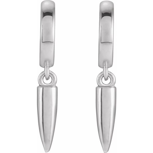 Sterling Silver Spike Hinged Hoop Earrings