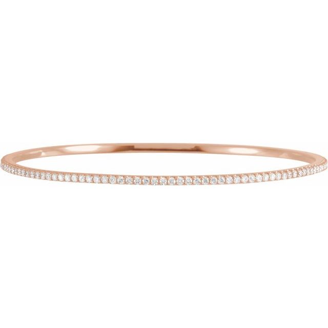 14K Rose 2 CTW Natural Diamond Stackable Bangle 8' Bracelet