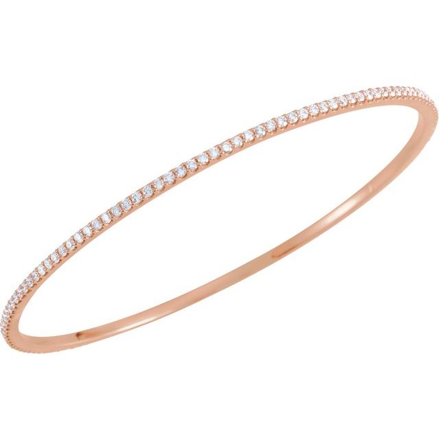 14K Rose 2 CTW Natural Diamond Stackable Bangle 8' Bracelet