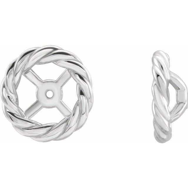 14k White Rope Earring Jackets