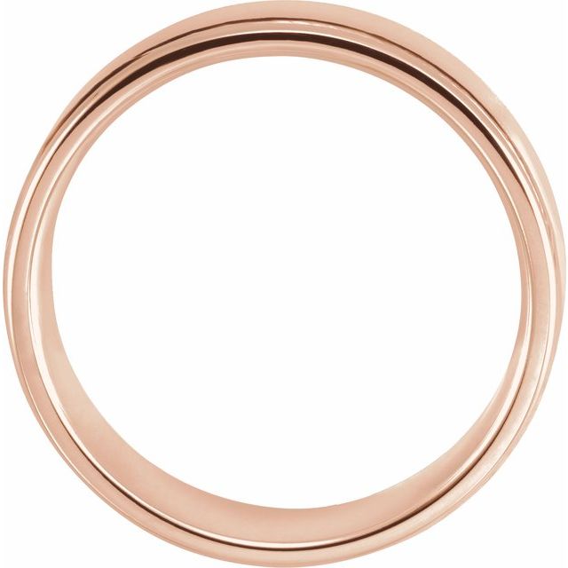 14K Rose 6 mm Grooved Band Size 9