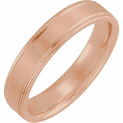 14K Rose 5 mm Grooved Band Size 10