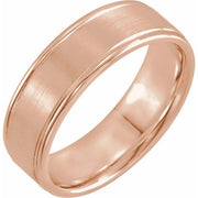 14K Rose 7 mm Grooved Band Size 10