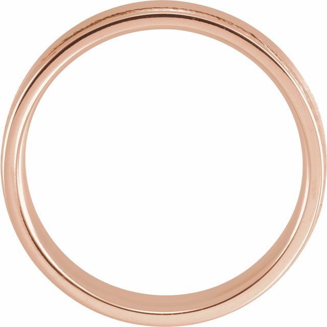 14K Rose 7 mm Grooved Band Size 10