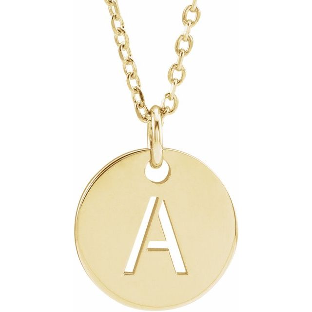 14K Yellow Initial A 16-18' Necklace