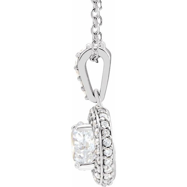 14K White 3/8 CTW Natural Diamond 18' Necklace