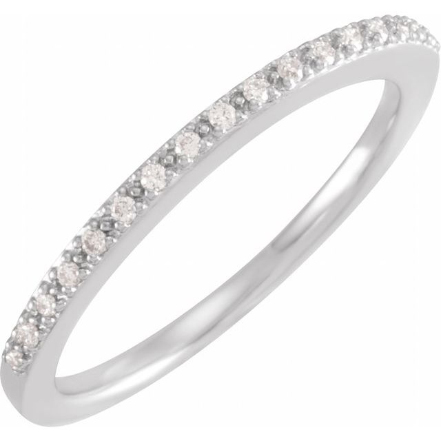 14K White 1/10 CTW Natural Diamond Band