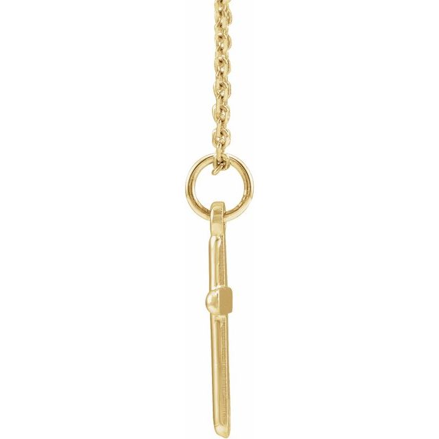 14K Yellow Cross 18' Necklace