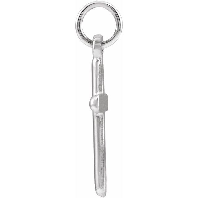 14K White Cross Pendant