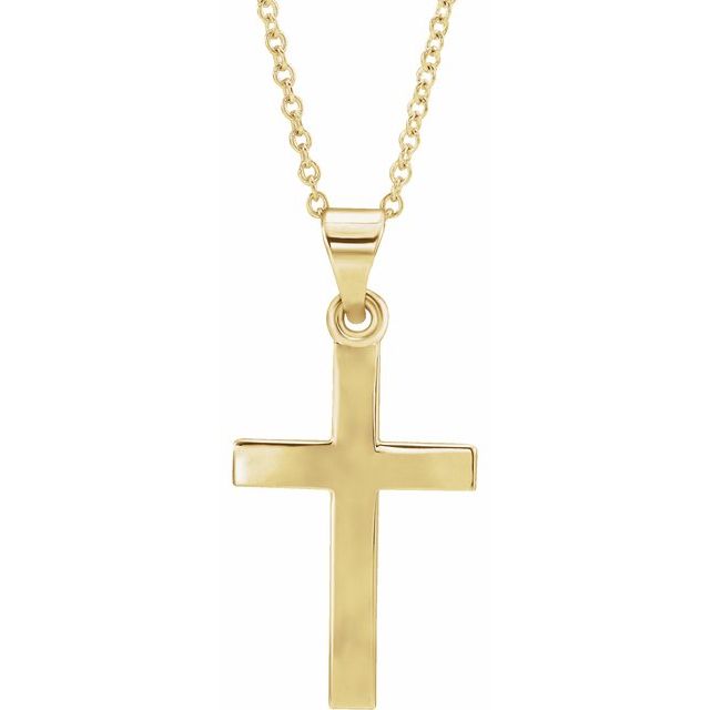 14k Yellow Cross 18' Necklace