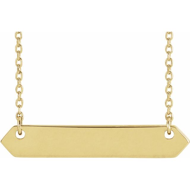 14K Yellow Engravable Geometric 16-18' Necklace
