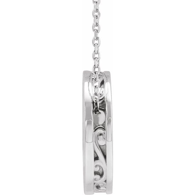 Sterling Silver Engravable Disc 16-18' Necklace
