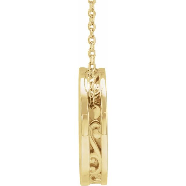 14K Yellow Engravable Disc 16-18' Necklace