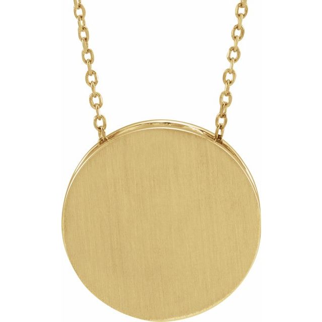 14K Yellow Engravable Disc 16-18' Necklace