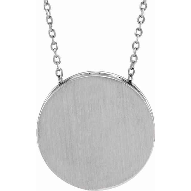 Sterling Silver Engravable Disc 16-18' Necklace