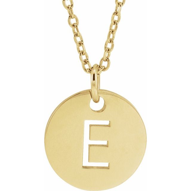 14K Yellow Initial E 16-18' Necklace