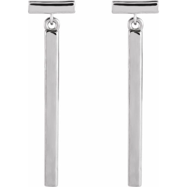 Sterling Silver Articulated Bar Earrings