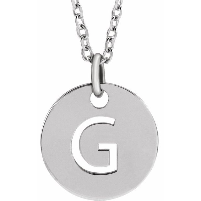Sterling Silver Initial G 16-18' Necklace