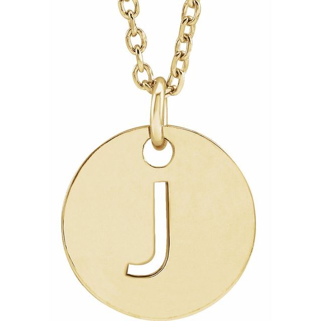 14K Yellow Initial J 16-18' Necklace